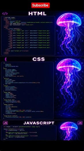 🚀 Create Professional Image Hover Animation Using HTML CSS JavaScript #shorts 🔥