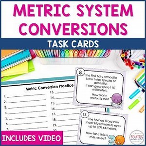 Metric System Conversion Task Card Activity | Metric System Conversion Practice