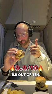 Everything I Ate on The World's Best First Class Flight! Emirates Game Changer Suite. 🇦🇪✈️🍿#Shorts