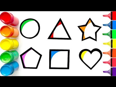 How To Draw 6 Basic Shapes 🔺⭕⬛ Easy Step by Step | Drawing, Painting & Coloring