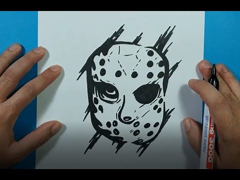 Como dibujar a Jason Voorhees paso a paso -Viernes 13 | How to draw Jason Voorhees - Friday the 13th