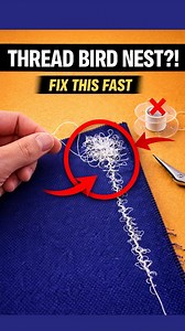 STOP 🛑 Thread BIRD NEST?! If your sewing machine keeps jamming, nesting thread under the fabric, or making crazy loops underneath… it’s usually NOT because your machine is “broken.” It’s often a threading bobbin setup issue: upper thread not seated in the tension discs, missed thread guide, wrong presser foot position, incorrect needle insertion, or the bobbin thread not pulling through smoothly. This can happen on quilting cotton, woven fabric, knit fabric, and even when you’re piecing blocks 