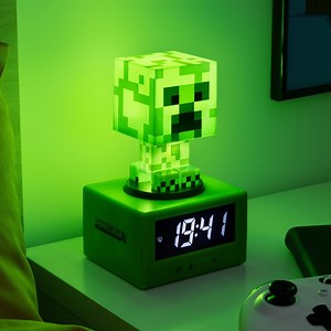 3IN1 Minecraft Creeper Figure Alarm Clock Lamp