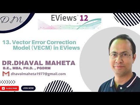 13. Vector Error Correction Model (VECM) using EViews || Dr. Dhaval Maheta