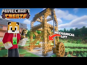 I built a MECHANICAL LIFT in Minecraft Create Mod