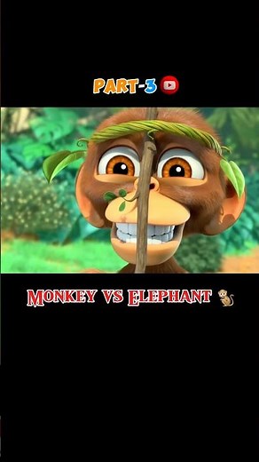 Monkey vs Elephant"! Watch as these two incredible #cartoon #monkey #elephant