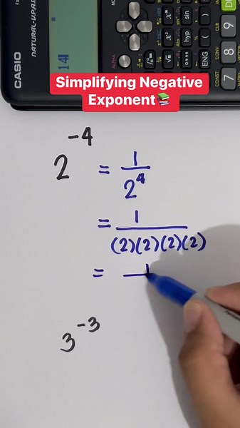Simplifying Negative Exponent📚 #math #mathematics | Prof Math Wizard