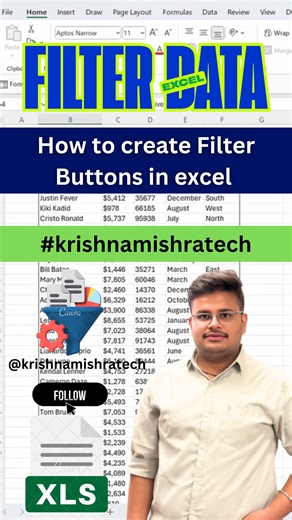 1.8K views · 11 reactions | How to create Filter Buttons in excel You...