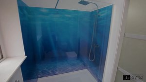 1.6K views · 41 reactions | 'Under the sea' shower splashback. Our glass shower splashbacks not only transform your bathroom into a work of art, but they're a much easier to maintain and clean solution to tiles. No more scrubbing at tile grout! See more shower splashbacks on our website: https://www.creoglass.co.uk/bathrooms/shower-splashbacks | CreoGlass | Facebook