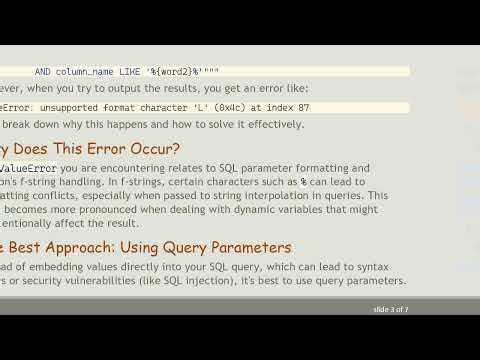 Resolving ValueError in MySQL SQLAlchemy Queries