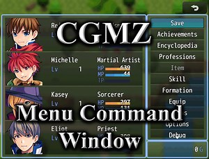 [CGMZ] Menu Command Window for RPG Maker MZ by Casper Gaming