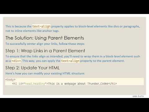 How to Center Align Links Using HTML and CSS