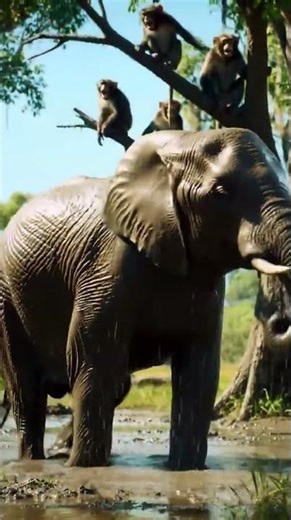 A goofy elephant waddling through a muddy swamp