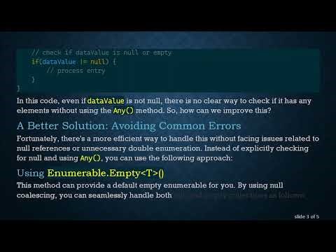 Efficiently Check for Empty IEnumerable Data Collections in C#