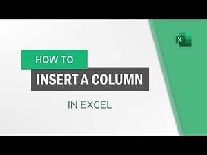 How to Insert a Column in Excel