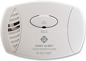 First Alert Carbon Monoxide Detector, Plug-In Alarm with Test & Silence Button, CO600, White, 1-Pack
