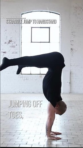 Straddle jump to handstand