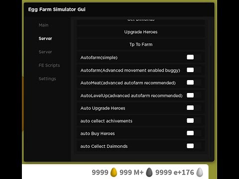 EGG FARM SIMULATOR SCRIPT GUI *NO ADS* AutoFarm, TP, Get Diamonds AND MORE!