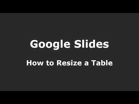 Google Slides - How to Resize a Table