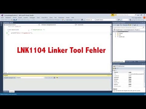 Linker Tool Fehler LNK1104 Visual Studio 2015