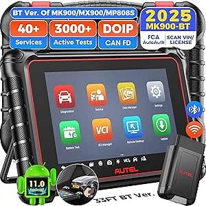 Amazon.com: Autel Scanner MaxiCOM MK900BT, 2025 MK900-BT Bidirectional Diagnostic Scan Tool, 2.0 BT Ver. of MK900 MX900, 8in Up of MK808S MK808BT PRO MX808S MK808Z, 40+ Reset, 3K+ Active Tests, CAN FD & DoIP, FCA : Automotive