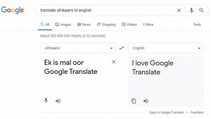 Translate Afrikaans to English Services by Google Translate