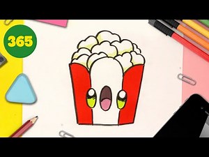 HOW TO DRAW A CUTE POPCORN STEP BY STEP