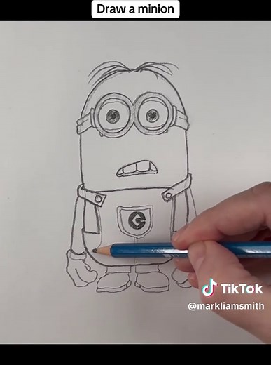 Draw a minion! Easy step-bu-step drawing lesson for beginners.