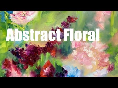 Intuitive Abstract Floral Painting | Palette Knife, Color & Gold Accents