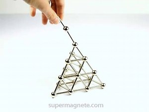 Magnetic rotating pyramid, made from our strong neodymium rod magnets and steel spheres. So much fun to build :-) | Supermagnete