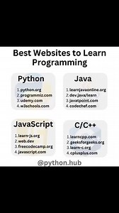1.3K reactions · 415 shares | Best Website to learn programming . . . . By python.hub . . . Follow for more Unique Ideas . . #code #programmer #programming #python #css #html | Unique Ideas | Facebook