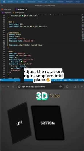 Glowing 3D Cube with CSS ✨🧊 #css #picturethiscoding #coding