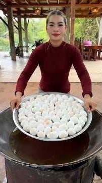 Cooking yummy deep fried eggs braised recipe