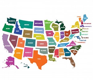 Bright Colors USA Map Clip Art - United States of America- Instant Download File - Geography - Commercial   Personal - JPEG   PNG Vector Eps - Etsy Australia