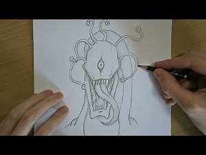 How to Draw Evil Creepy Monster | Step by Step Horror Art Tutorial | Pencil Drawing