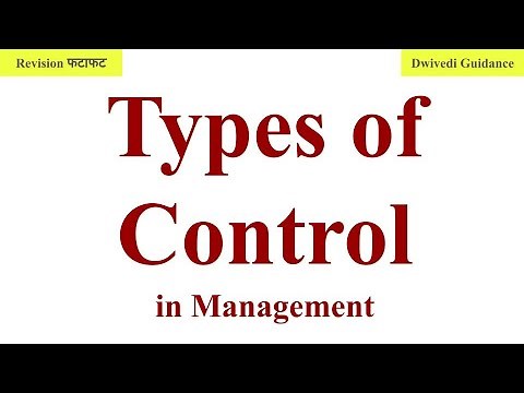 Types of Control in management, Concurrent Control, Feedback control, feed forward control, bcom