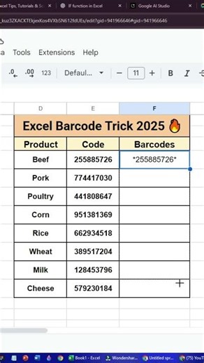 🔥 Excel Barcode Trick 2025 | Convert Any Number into Barcode in 10 Seconds 🔥
