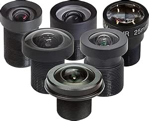 Arducam M12 Lens Kit for Raspberry Pi HQ Camera (Type 1/2.3), 20 to 180 Degrees Telephoto, Wide Angle, Fisheye Lenses with M12 to CS-Mount Adapter, Locking Ring, Cleaning Cloth and More