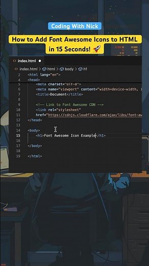 How to Add Font Awesome Icons to HTML in 15 Seconds! 🚀 #fontawesome #icons #htmlcss #html #css