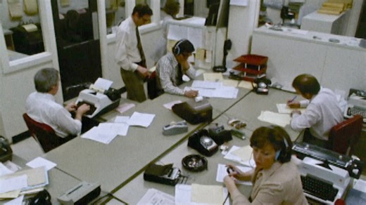 Putting together a daily news broadcast in 1975