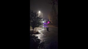 Rainy fall night in Bothell, Washington, USA