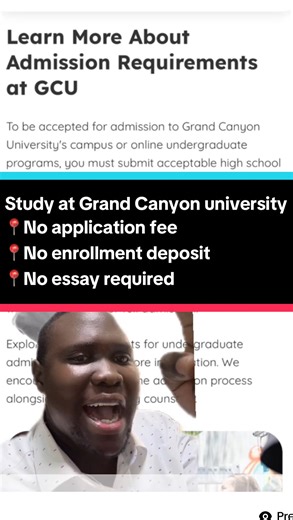 274 reactions · 40 shares | Study at Grand Canyon University in the USA  ✅No application fee ✅No enrollment deposit fee ✅No essay required or test scores For assistance: ceo@educationbreach.com #tiktokcameroontiktokafrica #fypシ゚ #tiktoknigeria #viraltiktok #tiktok #Facebook #fypシ #foryoupage #viralrëëls #foryou #instagram #threads | Njukang Roosevelt | Facebook