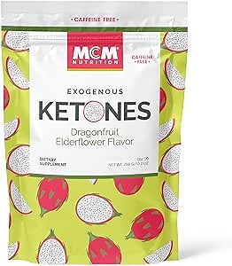 Exogenous Ketones Powder & BHB - Caffeine Free (Dragonfruit Elderflower) Keto Drink Mix & Fast Acting Ketosis Packets - Ketone Drink for Ketosis - Ketones Supplement (20 Keto Packets)