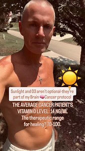 ☀️ The Therapeutic Vitamin D Range for Cancer Recovery: 70–100 ng/mL But the average cancer patient? ❌ Just 14 ng/mL Why this matters: ✅ D3 activates immune cells like T-cells macrophages ✅ Helps stop tumor blood vessel growth (VEGF) ✅ Enhances detox, mitochondrial repair, and terrain defense ✅ Low D = high inflammation increased recurrence risk 📚 Lappe et al., Am J Clin Nutr, 2007 – Women with Vitamin D levels >40 ng/mL had a 77% lower cancer rate 📚 Garland et al., Anticancer Res, 2009 – High