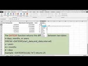 Excel DATEDIF function