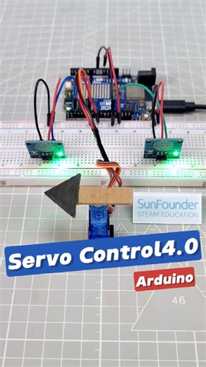 64K views · 455 reactions | Hold to Move: Touch Sensor + Arduino = 勞#Arduino #TouchSensor #ServoMotor #DIYProject #ArduinoTutorial #MakerProject #CapacitiveTouch #Robotics #ElectronicsFun #STEMEducation | SunFounder OpenSource | Facebook