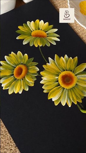 Watch me paint easy floral composition in acrylics #wocol # #yellowflowers #floralartist