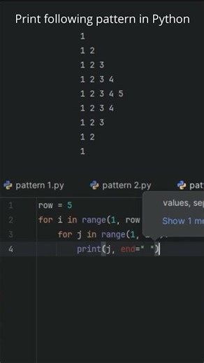 Print the given pattern in python (python for beginners) | Triangle | Pattern 7 |