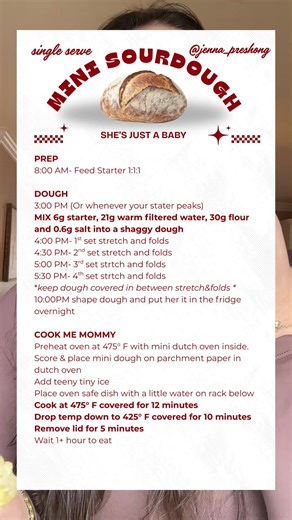 Mini sourdough loaf recipe! | sourdough starter