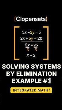 Solving Systems by Elimination method (easy example) #maths #math #education #algebra